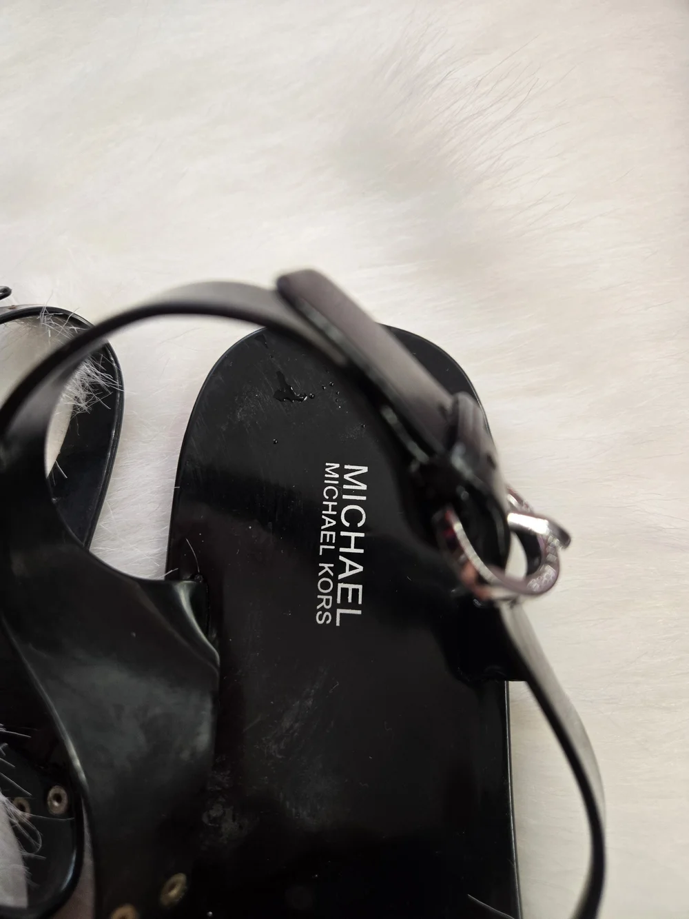 Michael Kors Black Jelly Logo Thong Sandals